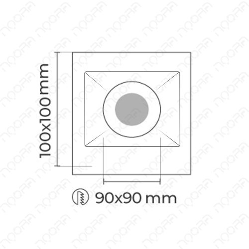 فریم مربع توکار- Recessed Downlight Frame