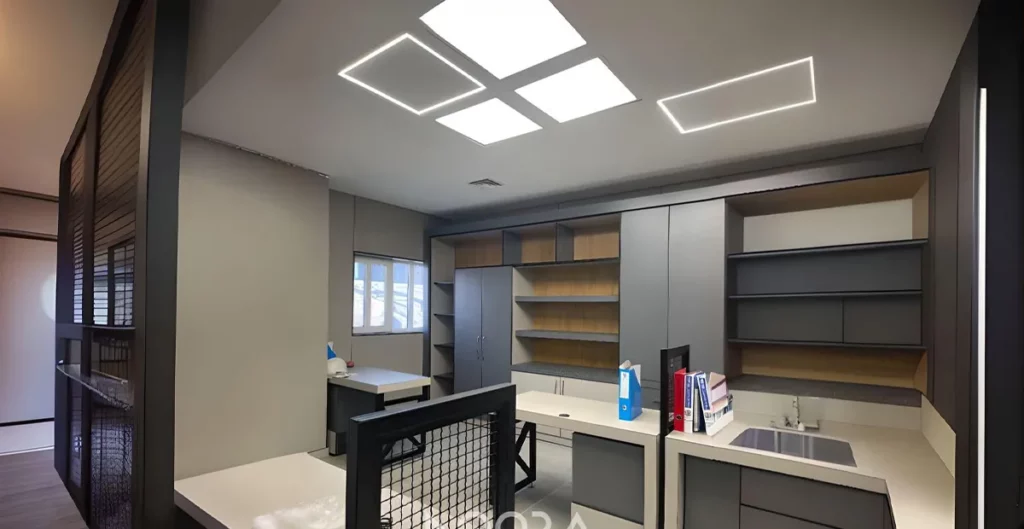 چراغ پنل سقفی در پروژه‌های سفارشی نورا (مطالعات موردی)