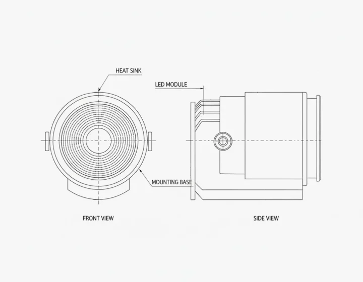 شماتیک چراغ هالوژن 15 وات
